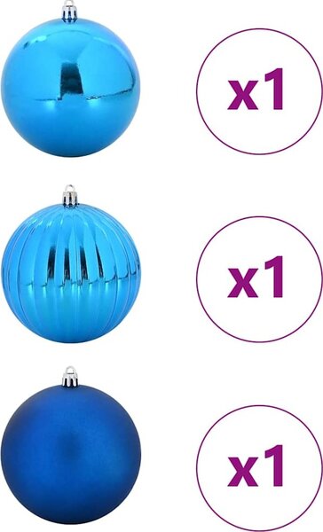 VidaXL Sada vánočních ozdob XXL 3 ks Ø 25 cm Plast [42018884] Barva: Černá
