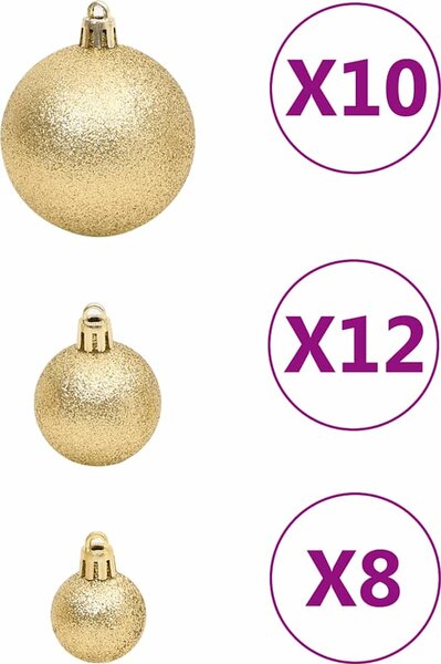 VidaXL 111dílná sada vánočních ozdob polystyren [356109] Barva: Fialová