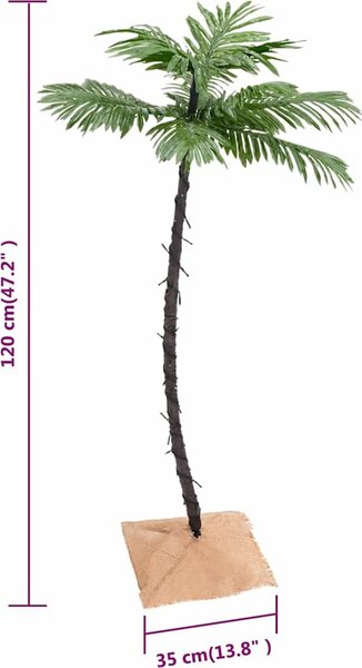 VidaXL Palma se 72 teplými bílými LED diodami 120 cm [345136]