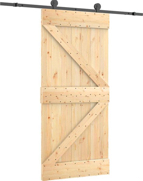 VidaXL Posuvné dveře 95 x 210 cm Masivní borové dřevo (neupravené) [3444985]
