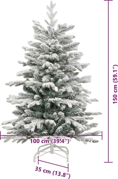 VidaXL Umělý Skládací Vánoční Strom Bílá 150 cm PE a PVC [3395636]