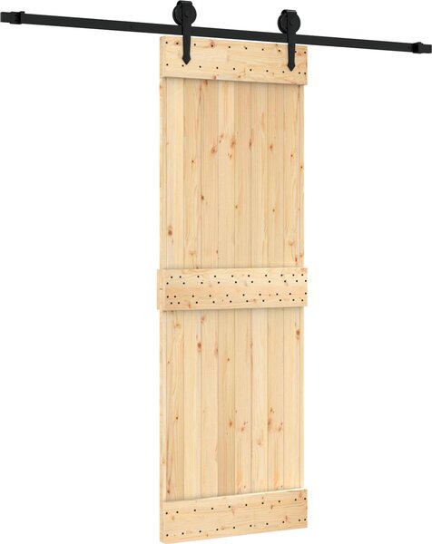 VidaXL Posuvné dveře Přirozená a černá 70 x 210 cm [3445152]
