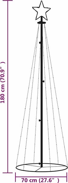 VidaXL Vánoční stromek kužel 108 ch LED diod 70 x 180 cm [343486] Barva: Teplá bílá
