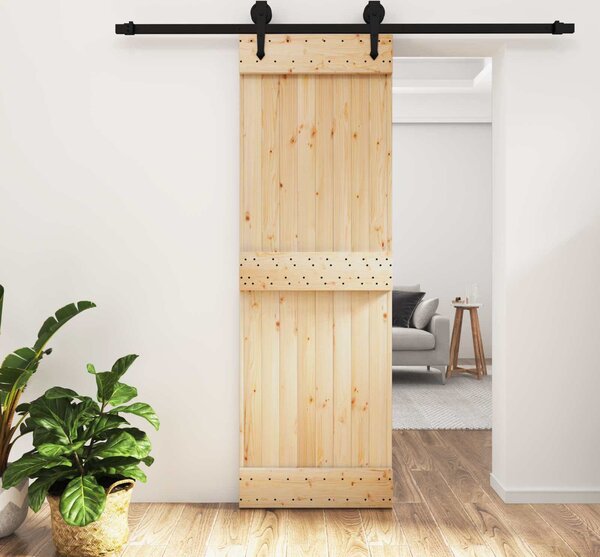 VidaXL Posuvné dveře Přirozená a černá 70 x 210 cm [3445152]