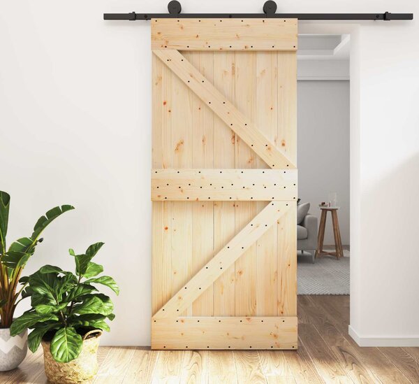 VidaXL Posuvné dveře 95 x 210 cm Masivní borové dřevo (neupravené) [3444985]