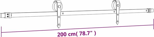 VidaXL Posuvné dveře Přirozená a černá 70 x 210 cm [3445152]