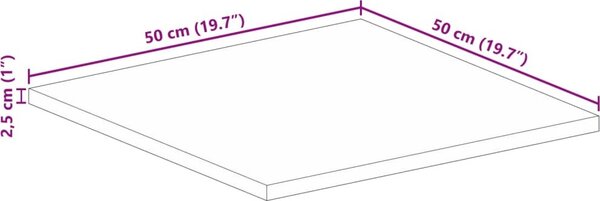 VidaXL Stolní deska 50x50x2,5 cm čtvercová masivní recyklované dřevo [371586] Barva: Mangovníkové dřevo (přírodní)