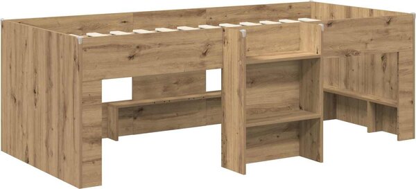 VidaXL Dětská vysoká postel 98.5 x 200 cm Kompozitní dřevo [3422570] Barva: dub artisan