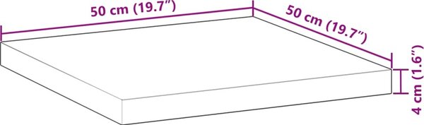 VidaXL Stolní deska čtvercová 50 x 50 x 4 cm masivní akáciové dřevo [4008713] Barva: S olejovou povrchovou úpravou