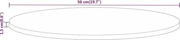 VidaXL Stolní deska Ø50x1,5 cm kulatá masivní hrubé mangovníkové dřevo [370020] Barva: Hrubé mangovníkové dřevo (přírodní)