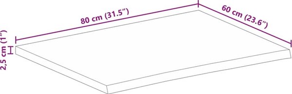 VidaXL Stolní deska živá hrana 80 x 60 x 2,5 cm masivní mangovník [370548] Barva: dubový povrch