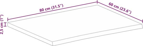 VidaXL Stolní deska živá hrana 80 x 60 x 2,5 cm masivní mangovník [370548] Barva: dubový povrch