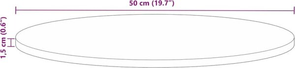 VidaXL Stolní deska Ø50x1,5 cm kulatá masivní hrubé mangovníkové dřevo [370020] Barva: Hrubé mangovníkové dřevo (přírodní)