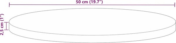 VidaXL Stolní deska Ø 50 x 2,5 cm kulatá masivní mangovníkové dřevo [370036] Barva: Recyklované dřevo (přírodní)