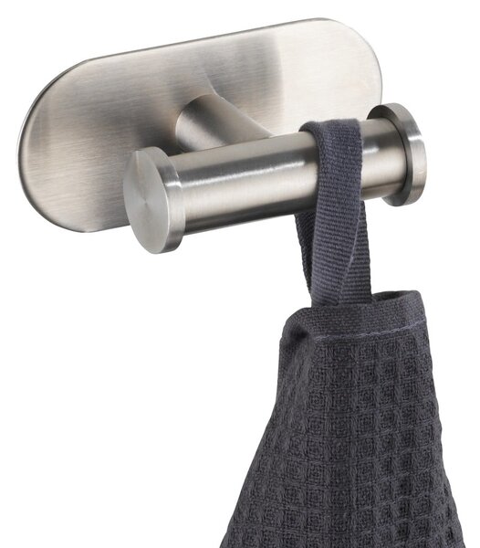 Dvojitý nástěnný háček z matné nerezové oceli Wenko Turbo-Loc® Orea