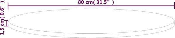 VidaXL Kulatá stolní deska Ø80x1,5cm ošetřený masivní dub [342963] Barva: Přírodní