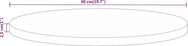VidaXL Stolní deska Ø 50 x 2,5 cm kulatá masivní mangovníkové dřevo [370036] Barva: Recyklované dřevo (přírodní)