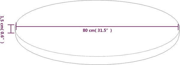 VidaXL Kulatá stolní deska Ø80x1,5cm ošetřený masivní dub [342963] Barva: Přírodní