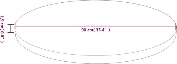 VidaXL Kulatá stolní deska Ø90x1,5 cm ošetřený masivní dub [342964] Barva: světle hnědá