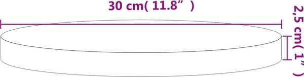 VidaXL Stolní deska Ø 30 x 2,5 cm kulatá masivní bukové dřevo [355913] Barva: světle hnědá