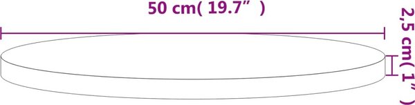 VidaXL Stolní deska Ø 50 x 2,5 cm kulatá masivní bukové dřevo [355915] Barva: světle hnědá