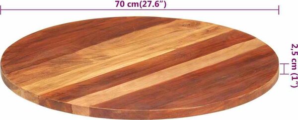 VidaXL Stolní deska masivní akáciové dřevo kulatá 25–27 mm 70 cm [285975]