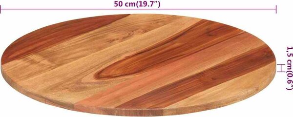 VidaXL Stolní deska masivní akáciové dřevo kulatá 15–16 mm 50 cm [285968]