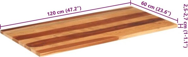 VidaXL Stolní deska 120 x 60 x (2,5–2,7) cm masivní akáciové dřevo [327514]