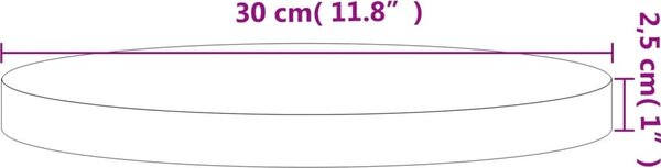VidaXL Stolní deska Ø 30 x 2,5 cm kulatá masivní bukové dřevo [355913] Barva: světle hnědá