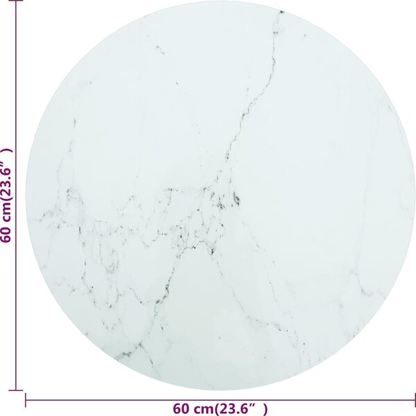 VidaXL Stolní deska Ø 60 x 0,8 cm tvrzené sklo mramorový design [322248] Barva: transparentní