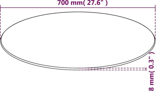 VidaXL Stolní deska Ø 70 x 0,8 cm tvrzené sklo mramorový design [244616] Barva: transparentní
