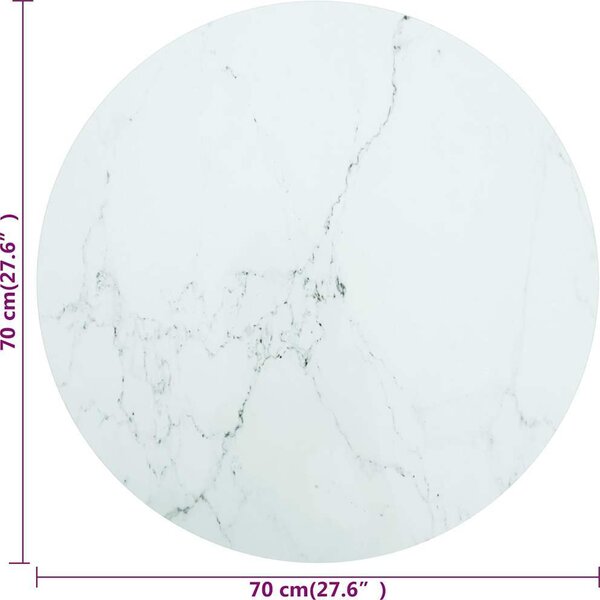 VidaXL Stolní deska Ø 70 x 0,8 cm tvrzené sklo mramorový design [244616] Barva: transparentní