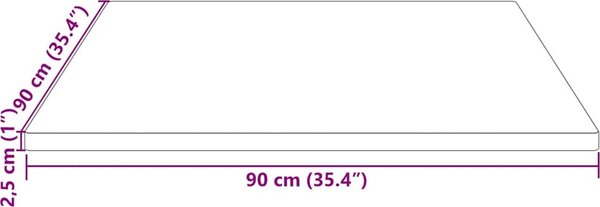 VidaXL Stolní deska 90x90x2,5 cm masivní borové dřevo čtvercová [824395] Barva: Přírodní