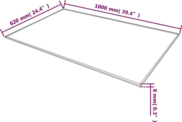 VidaXL Stolní deska 100x62 cm 8 mm tvrzené sklo mramorový design [244621] Barva: Bílá