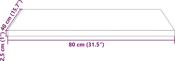 VidaXL Stolní deska 80x40x2,5 cm masivní borové dřevo obdélníková [824400] Barva: Přírodní