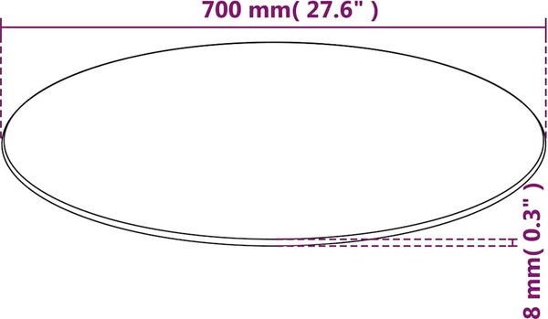 VidaXL Stolní deska Ø 70 x 0,8 cm tvrzené sklo mramorový design [244616] Barva: transparentní
