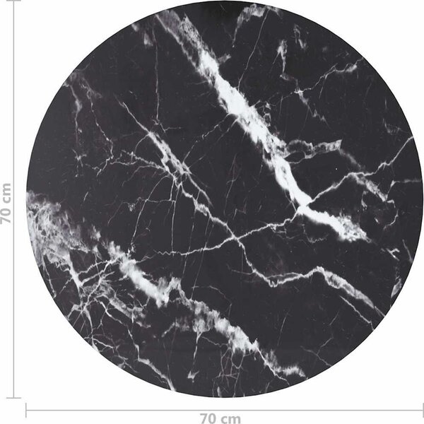 VidaXL Stolní deska Ø 70 x 0,8 cm tvrzené sklo mramorový design [244616] Barva: transparentní