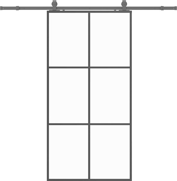 VidaXL Posuvné dveře se sadou kování černé 102x205 cm ESG Glass [3375926]