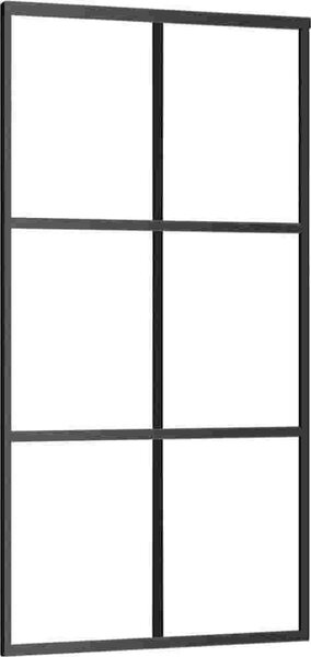 VidaXL Posuvné dveře se sadou kování černé 102x205 cm ESG Glass [3375926]