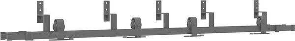 VidaXL Sada příslušenství pro posuvné dveře 213,5 cm ocelová černá [3295732]