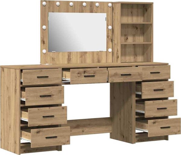 VidaXL Kosmetický stůl 3 ks 78,5 x 41 x 135 cm [3334217] Barva: Betonová šedá