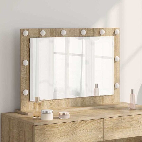 VidaXL Toaletní zrcadlo 80 x 55 x 18 cm Obdélníkový [868293] Barva: Bílá