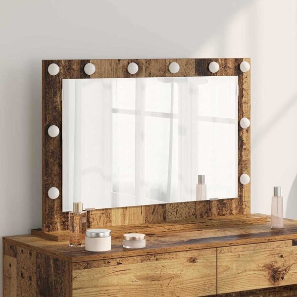 VidaXL Toaletní zrcadlo 80 x 55 x 18 cm Obdélníkový [868293] Barva: Bílá