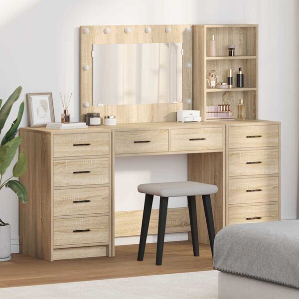 VidaXL Kosmetický stůl 3 ks 78,5 x 41 x 135 cm [3334217] Barva: Betonová šedá