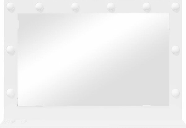 VidaXL Toaletní zrcadlo 80 x 55 x 18 cm Obdélníkový [868293] Barva: Bílá