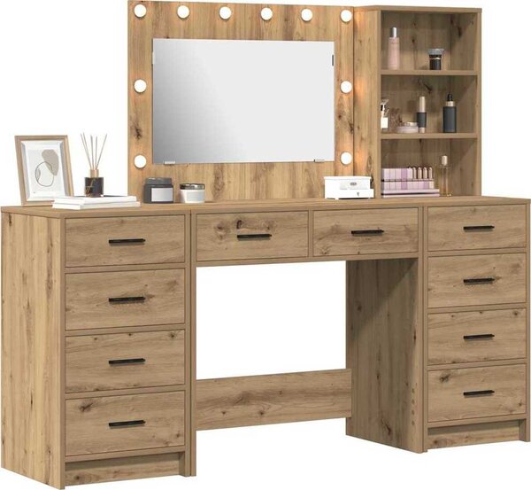 VidaXL Kosmetický stůl 3 ks 78,5 x 41 x 135 cm [3334217] Barva: Betonová šedá