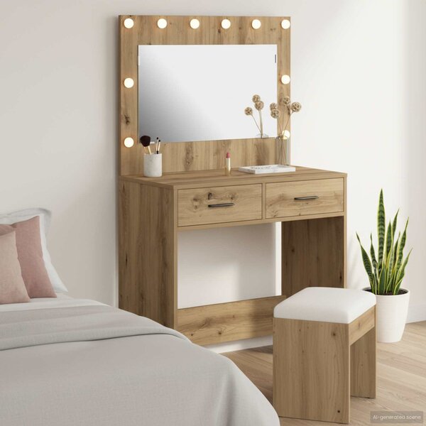 VidaXL Kosmetický stůl 78,5 x 41 x 135 cm Kompozitní dřevo [865036] Barva: Bílá