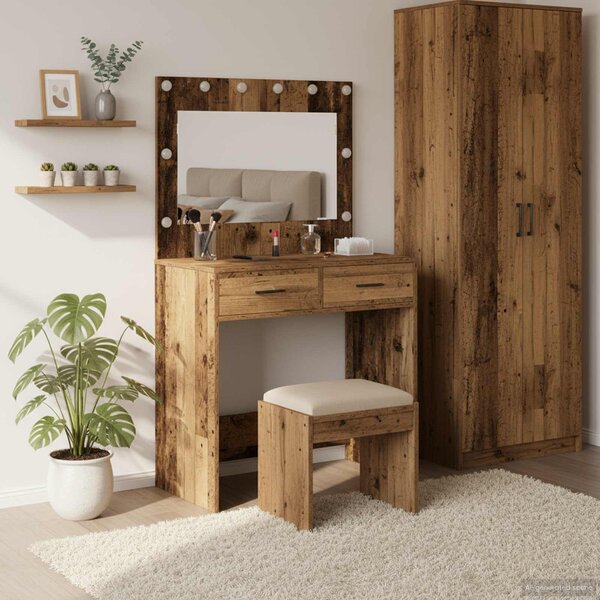VidaXL Kosmetický stůl 78,5 x 41 x 135 cm Kompozitní dřevo [865036] Barva: Bílá
