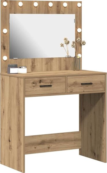 VidaXL Kosmetický stůl 78,5 x 41 x 135 cm Kompozitní dřevo [865036] Barva: Bílá