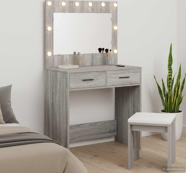 VidaXL Kosmetický stůl 78,5 x 41 x 135 cm Kompozitní dřevo [865036] Barva: Bílá